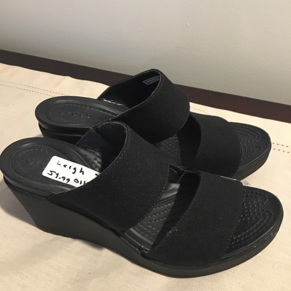 Crocs black wedge sandal